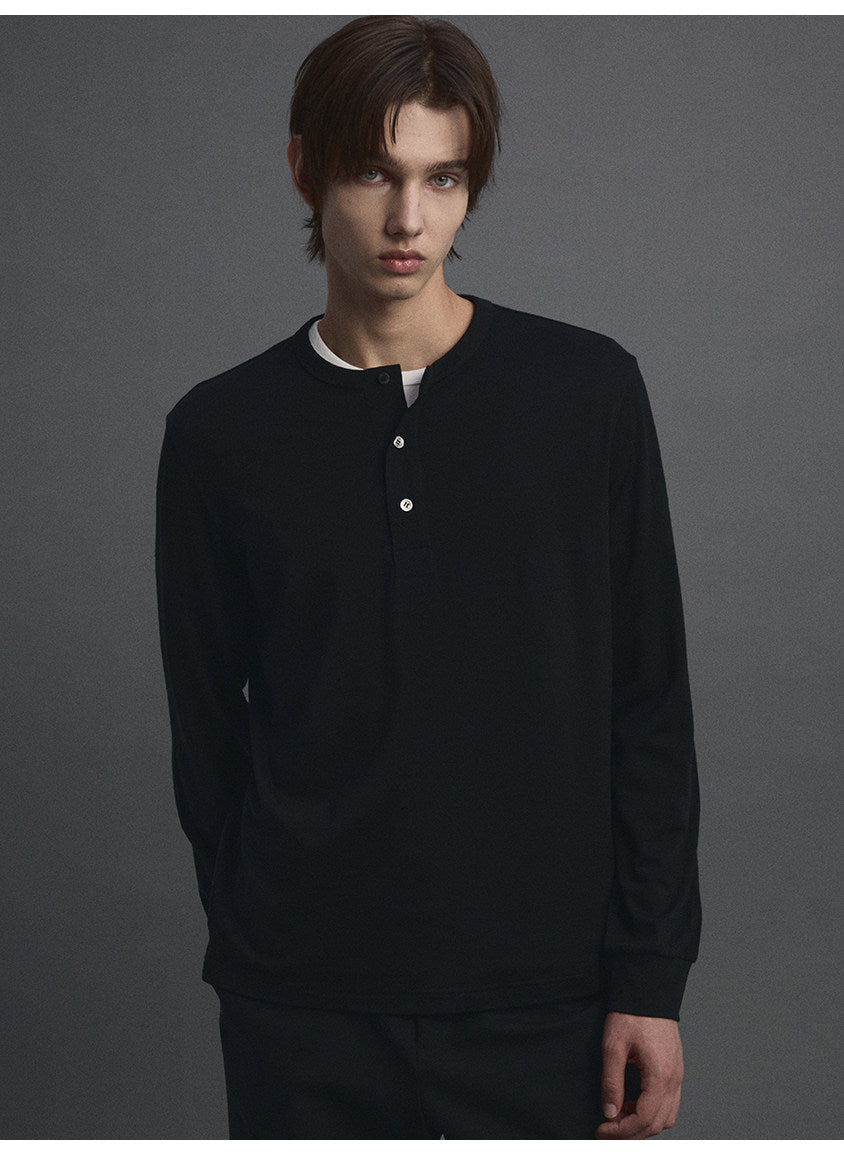 Merino Wool Henley-Neck Standard T-Shirt