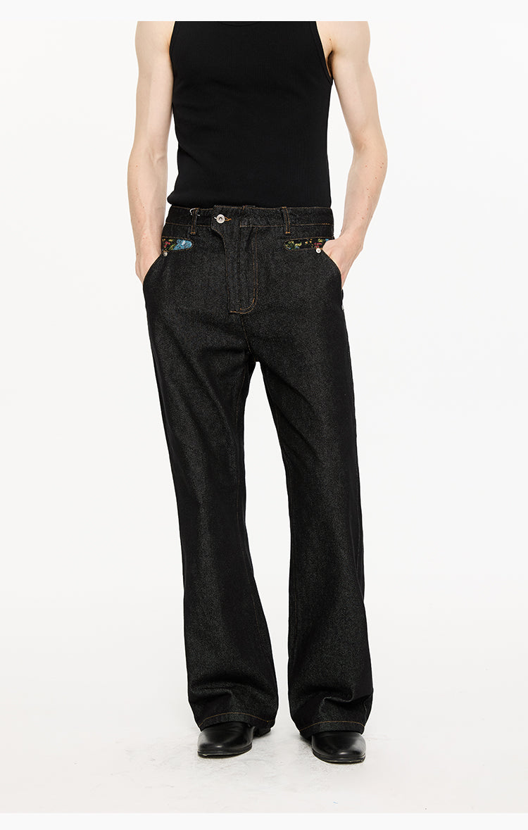 Stitch-Wash Flared Jeans