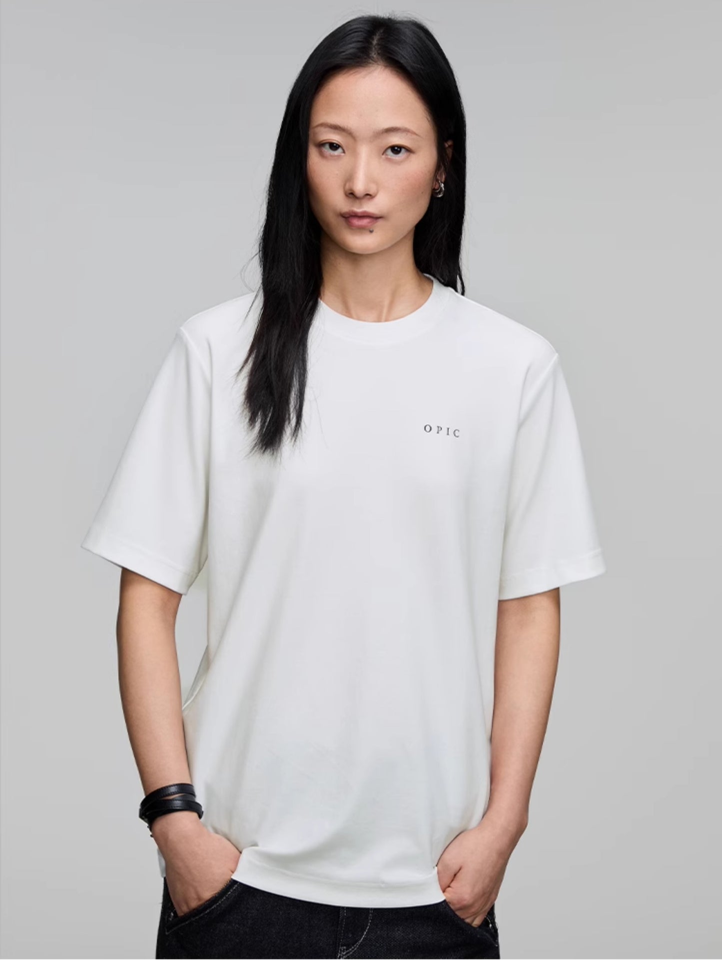 Round Neck Logo Print T-Shirt