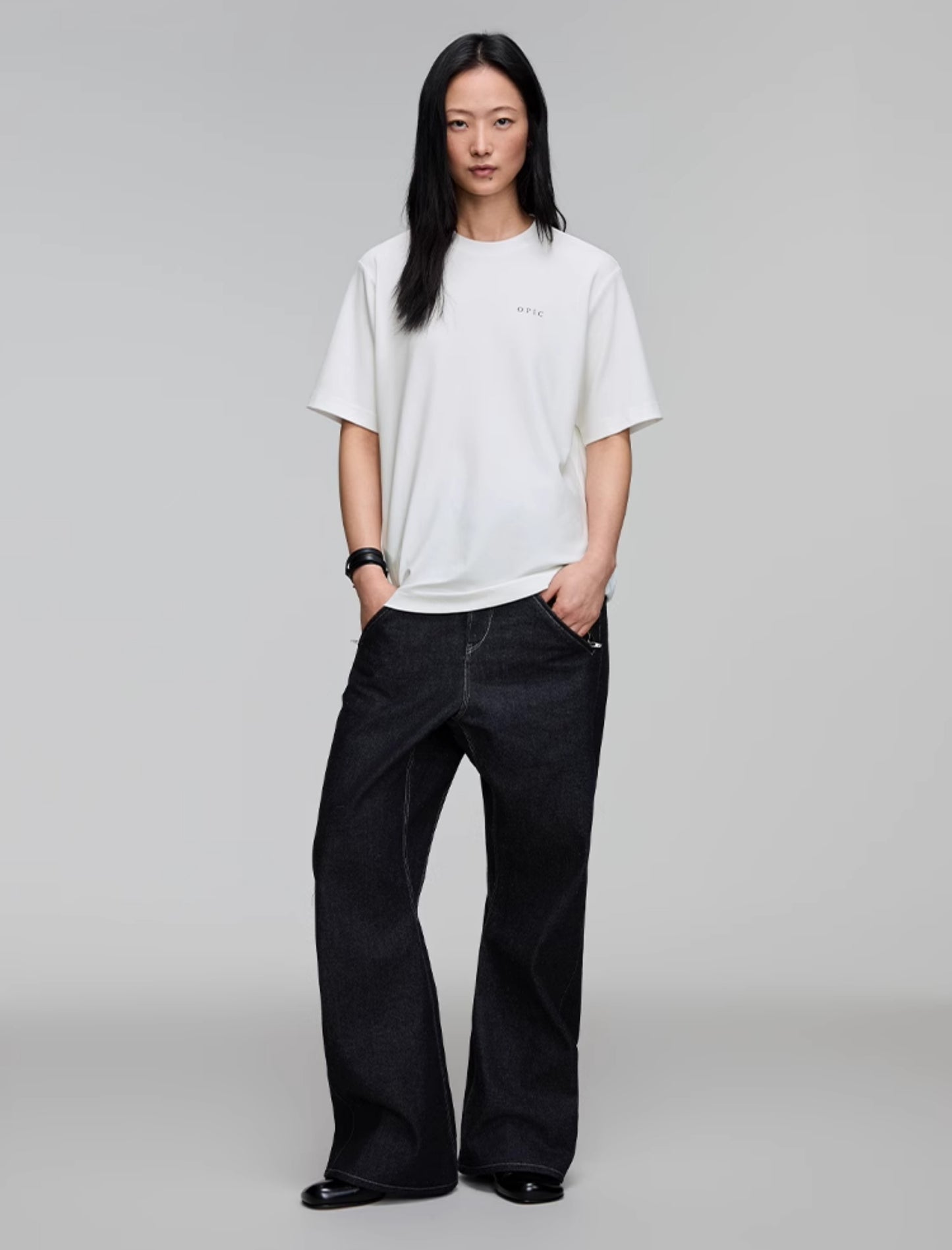 Round Neck Logo Print T-Shirt