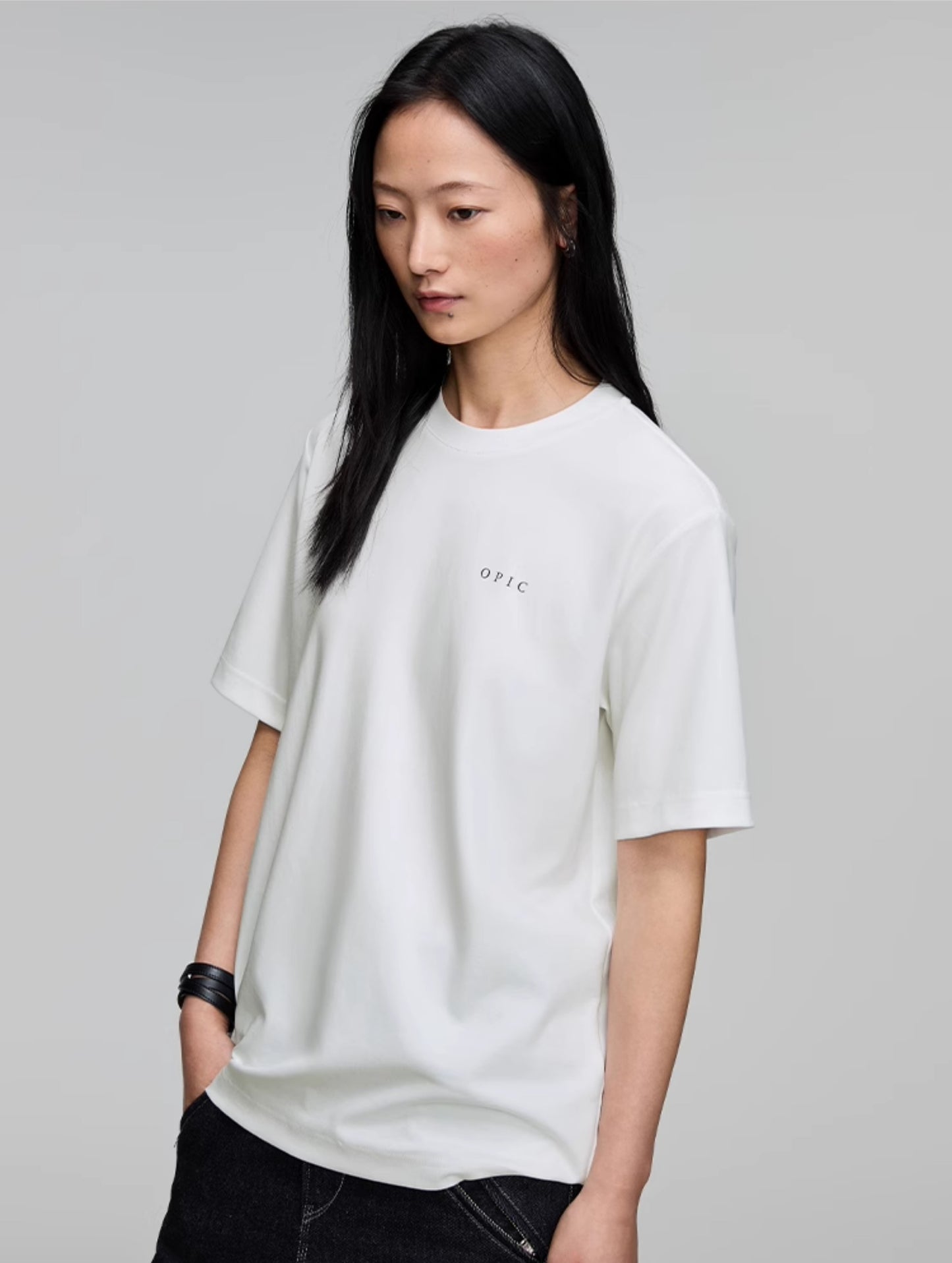 Round Neck Logo Print T-Shirt
