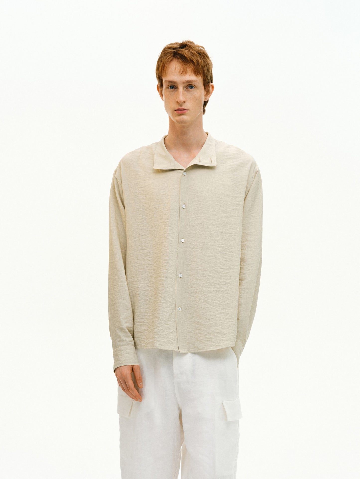 Silk Stand Collar Shirt