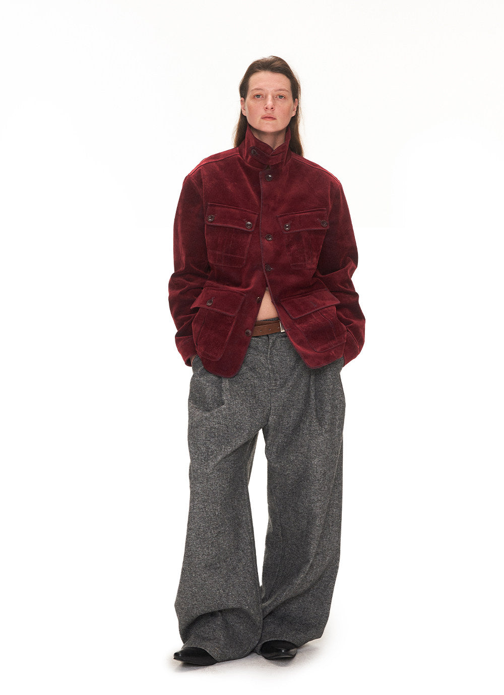 Multi-Pocket Stand-Collar Jacket