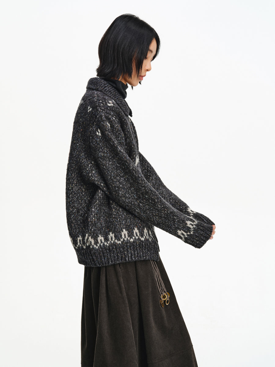 Jacquard Blend Cardigan