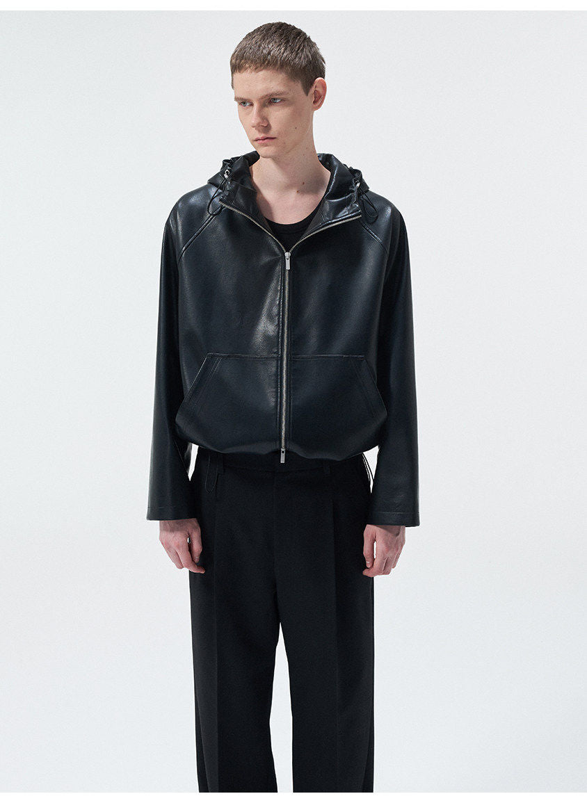 Hooded Leather Jacket