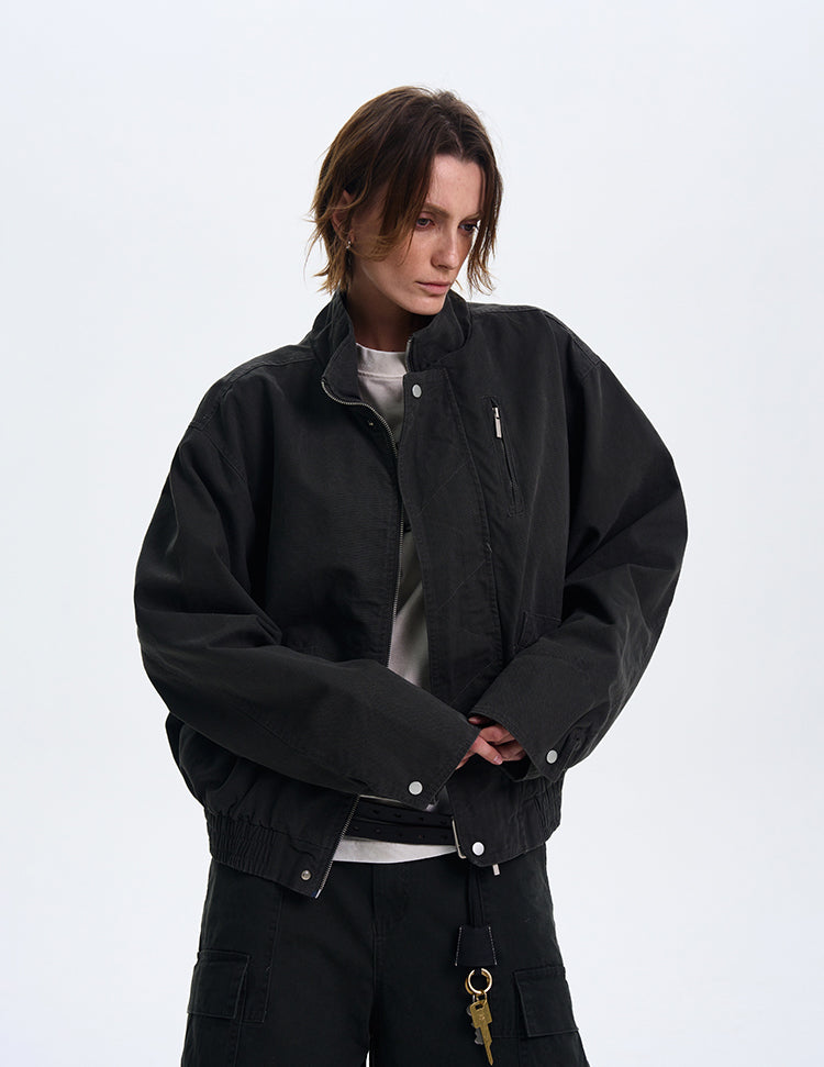 Simple Silhouette Harrington Jacket