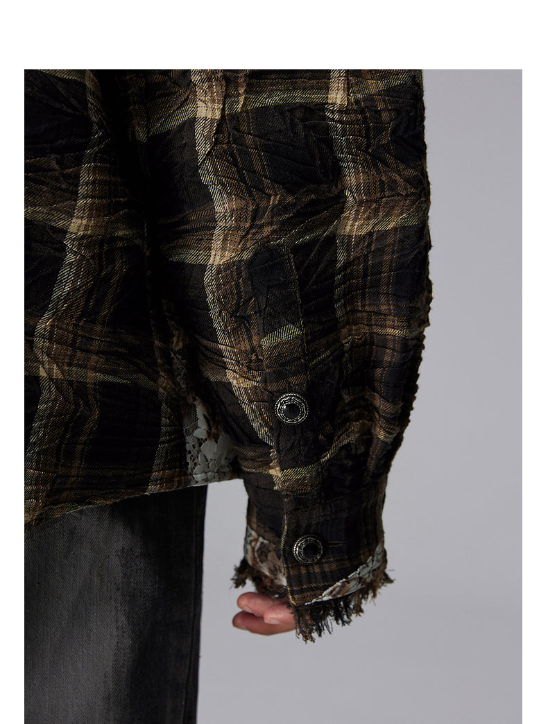 Checkered Splicing Shirt