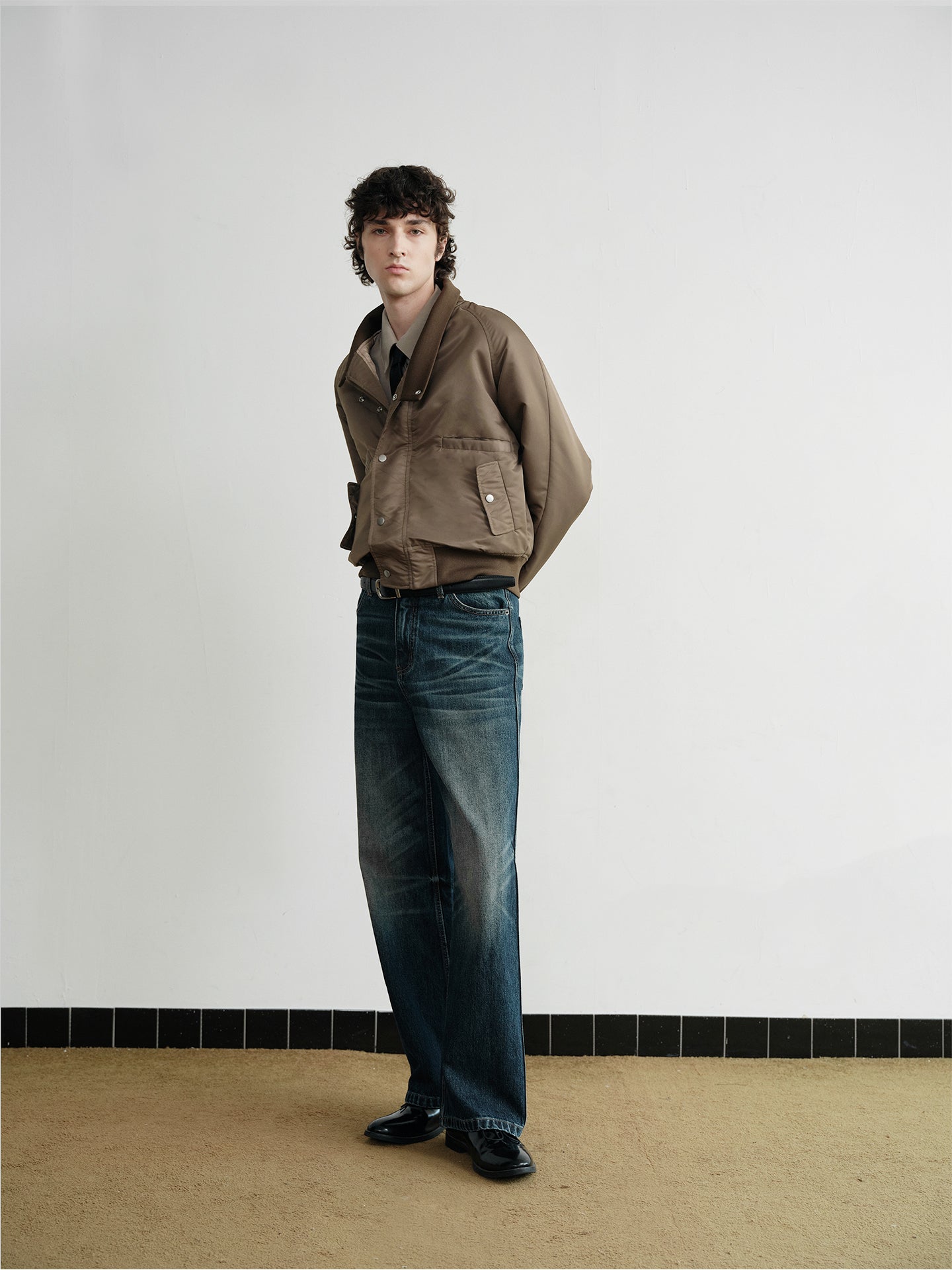 Half-lapel bomber jacket