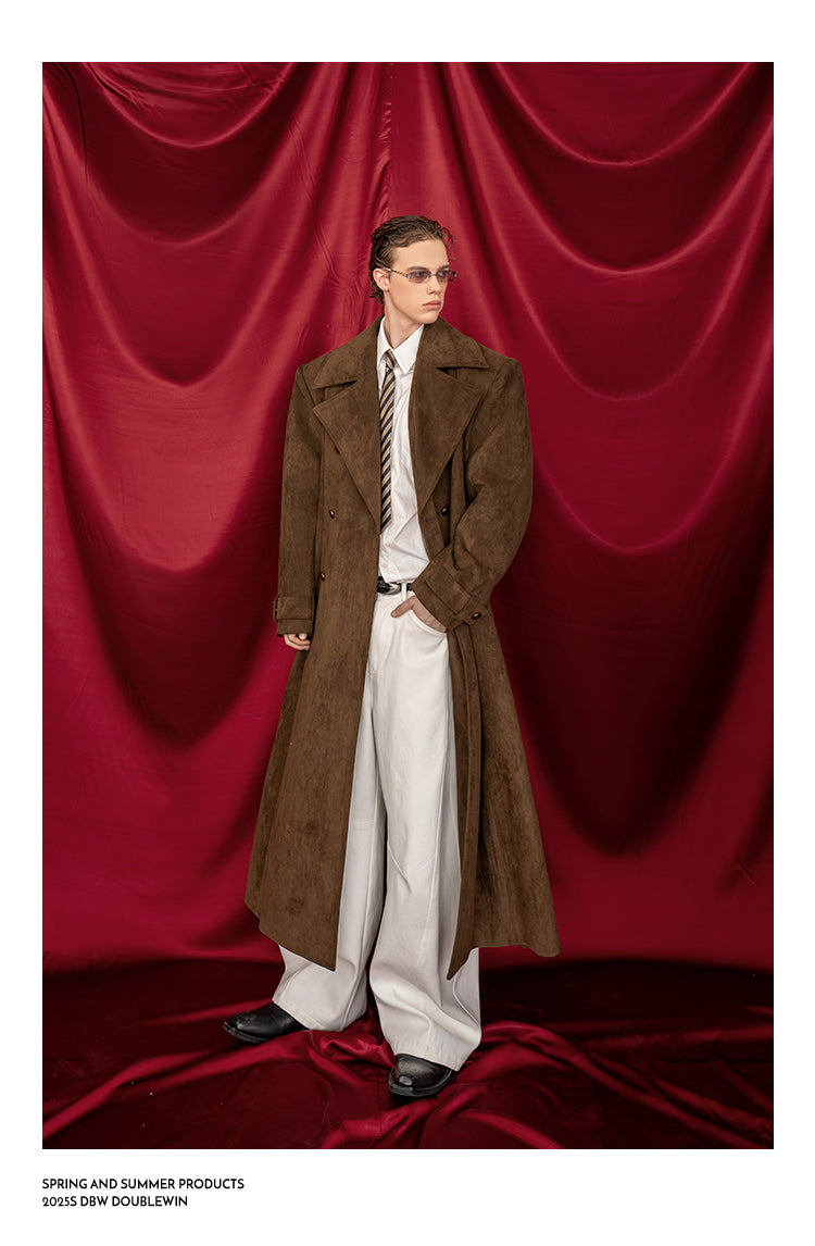 Retro Suede Long Coat