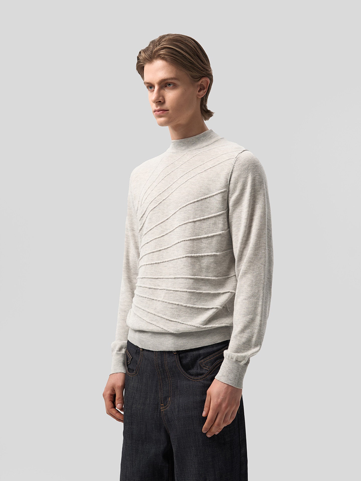 Mid-Neck Knit Shirt