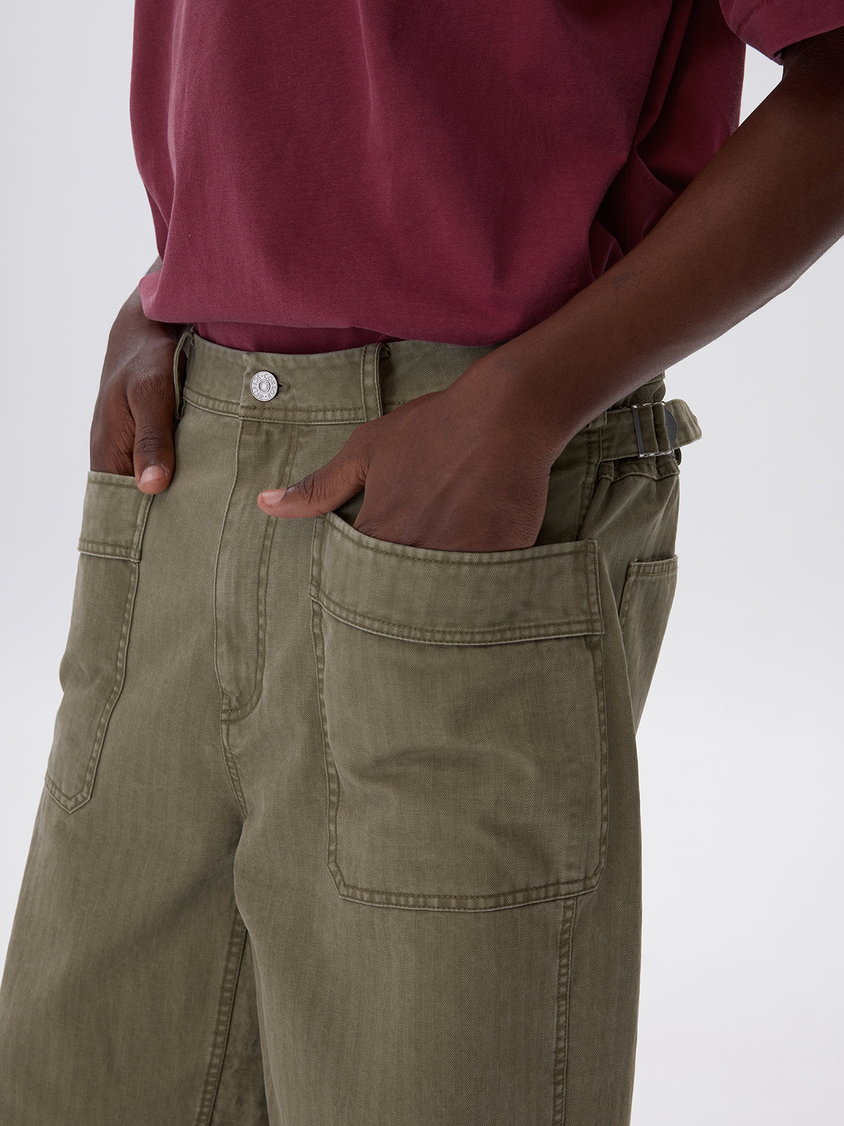 Casual pants with patch pockets