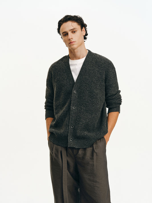 Sheep Wool V-Neck Cardigan