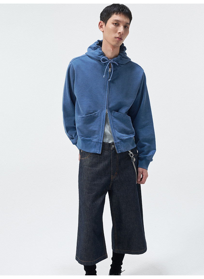 Short-Length Drawstring Sweatshirt