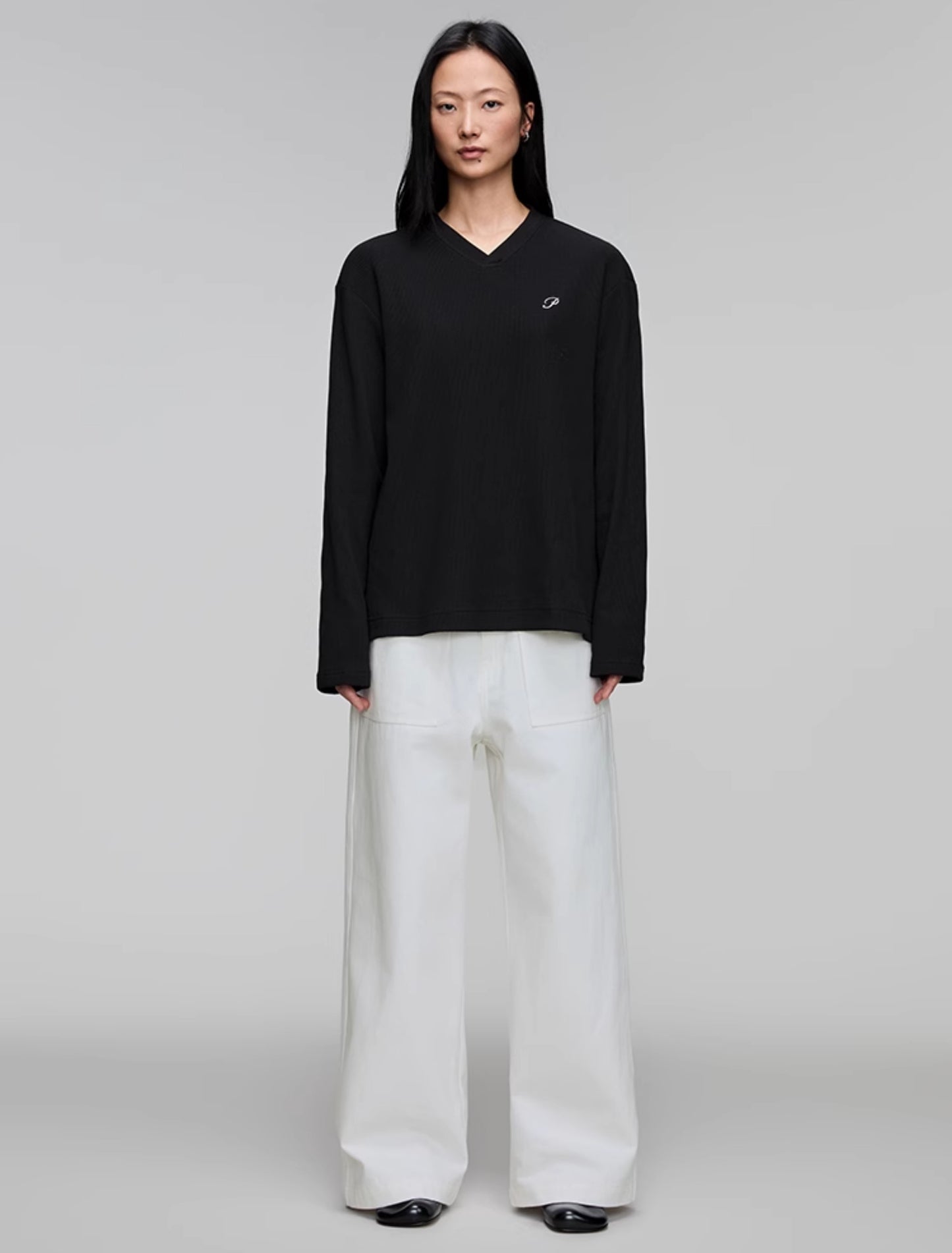 Elastic Waist Wide Leg Casual Pants