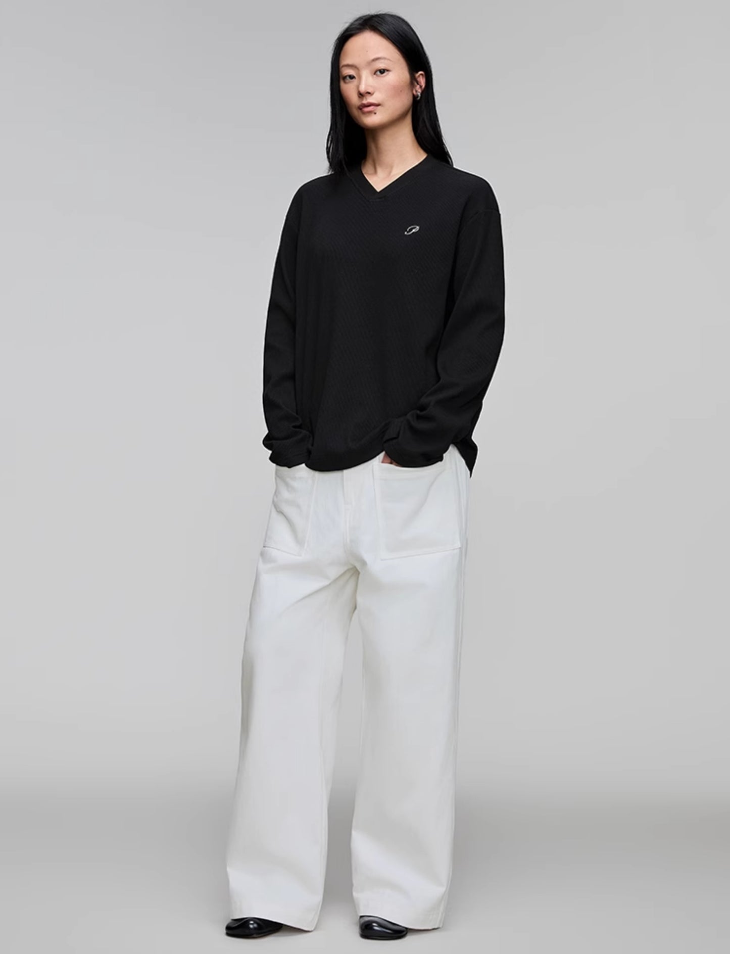 Elastic Waist Wide Leg Casual Pants