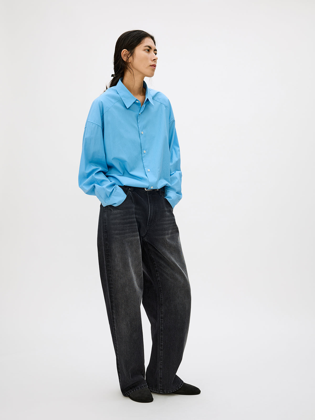 Wash-processed Straight-Leg Jeans