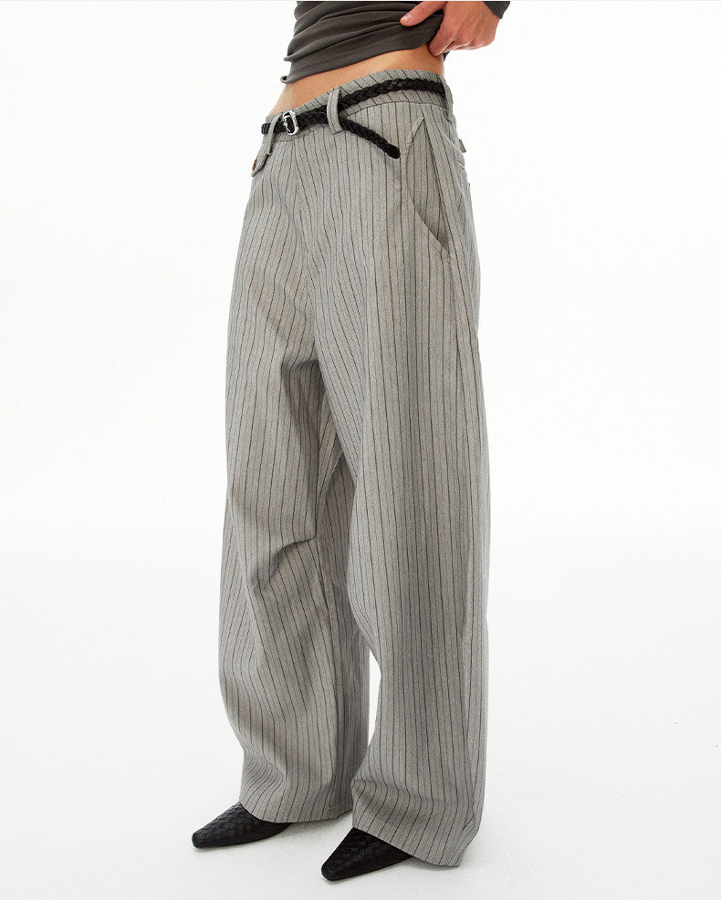High-End Striped Casual Pants