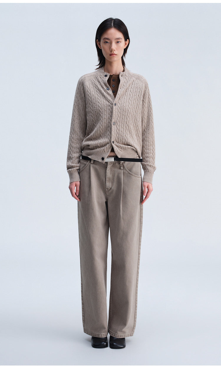 Single-Tuck Denim Pants