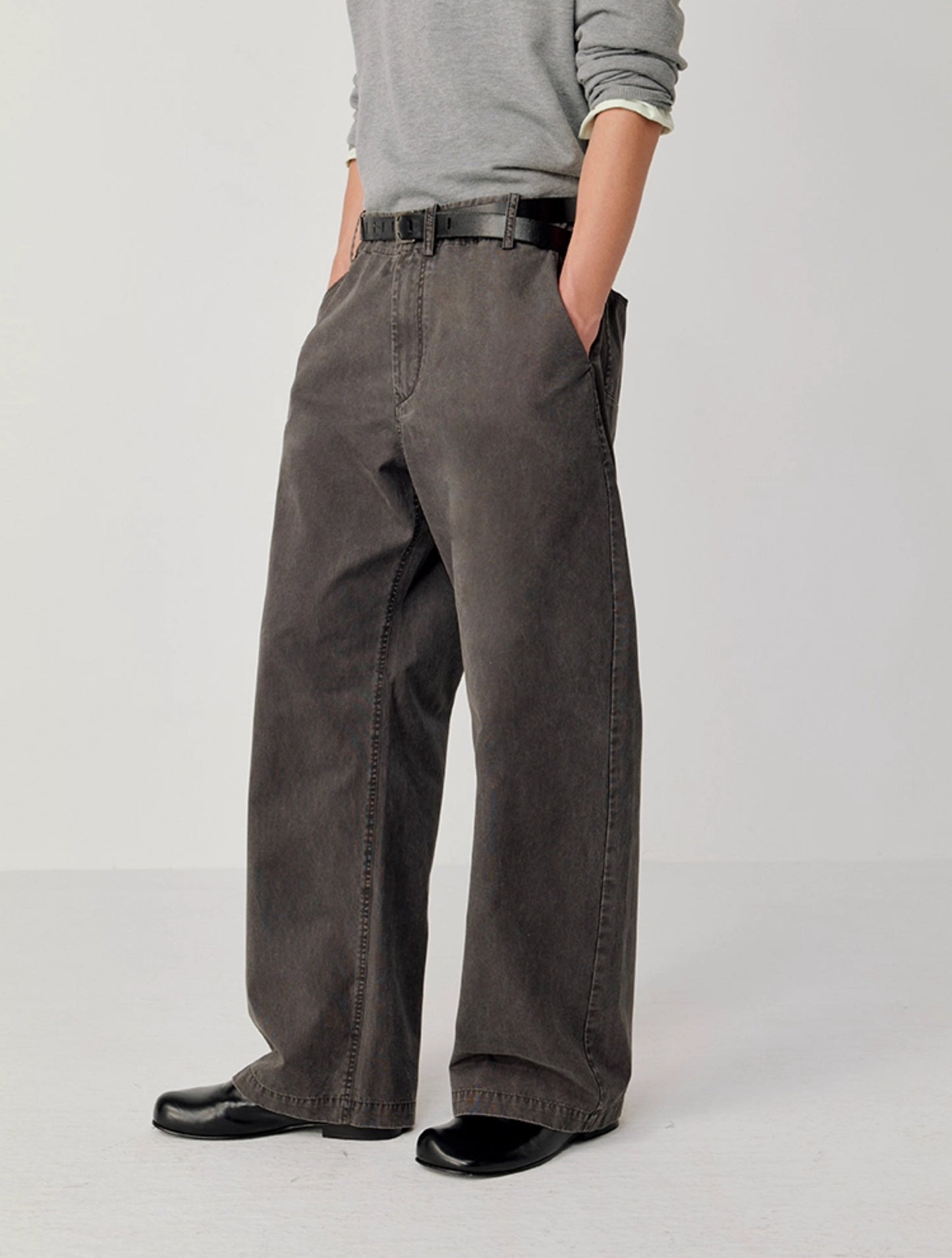 Wash Straight Casual Pants