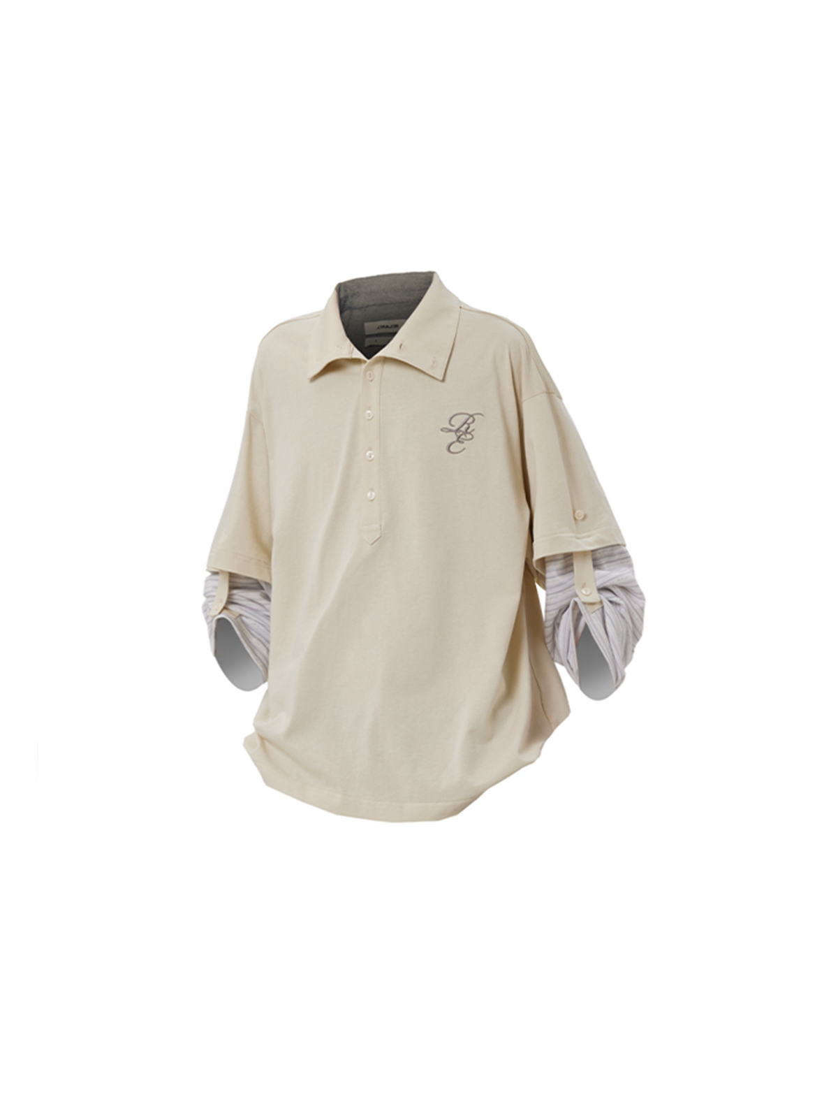 Faux Two-Piece Embroidered Polo Shirt