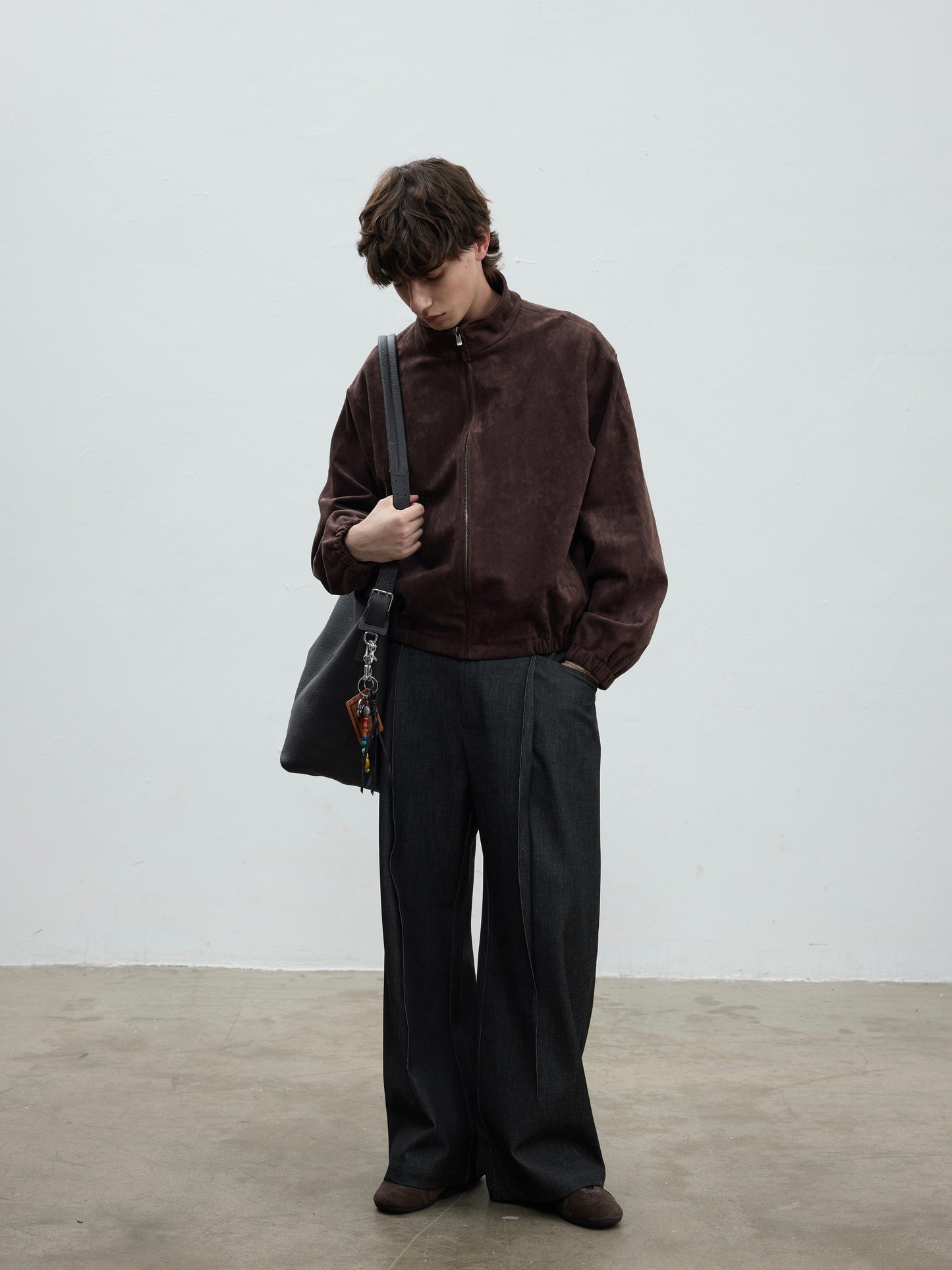 Semi-High Neck Short Jacket