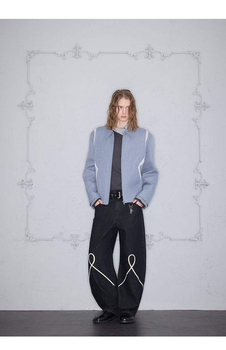 Embroidered Pattern Loose Jeans