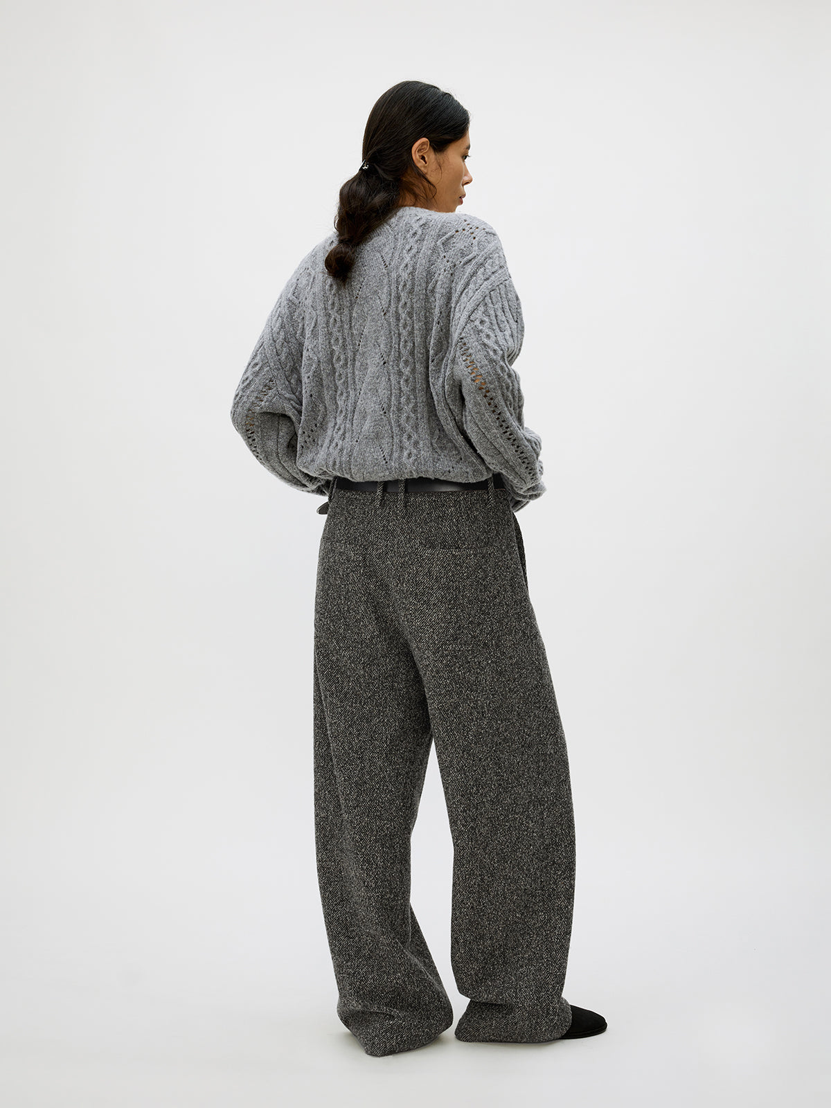 Tweed Loose Casual Pants