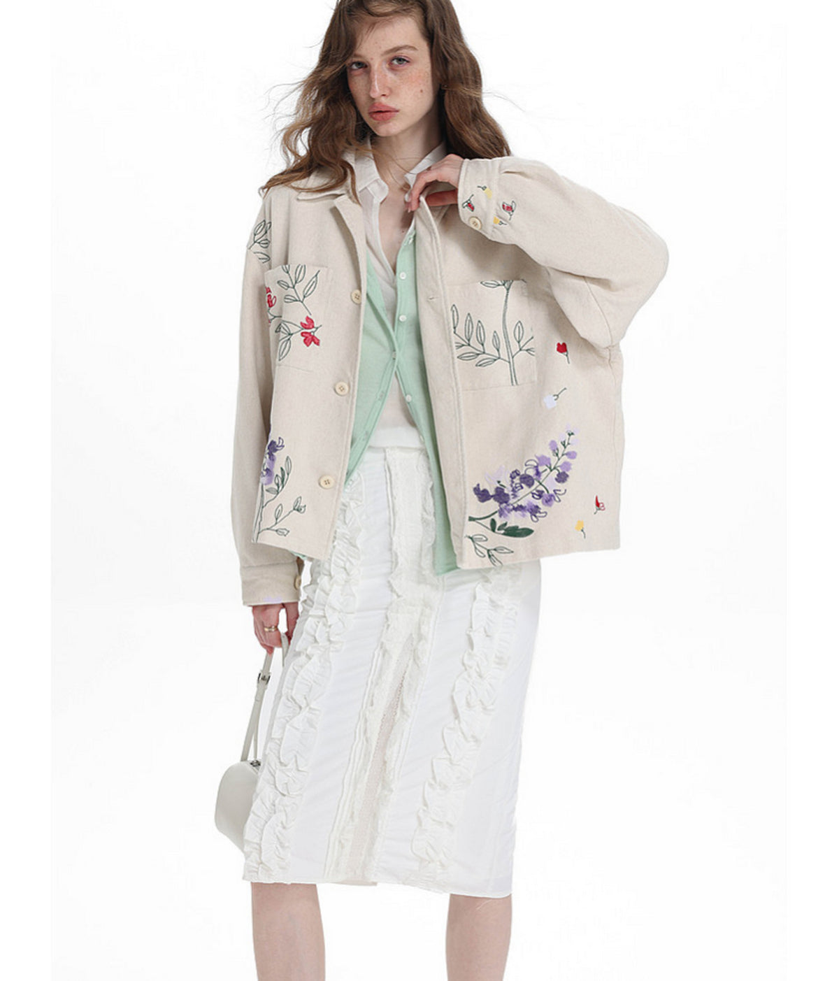 All-Over Embroidered Linen-Blend Jacket