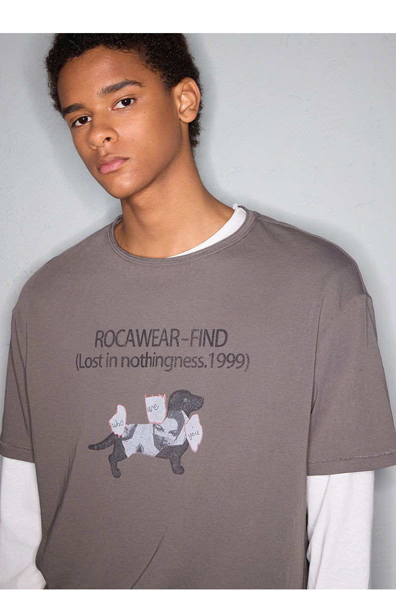 Short Wide Print T-Shirt