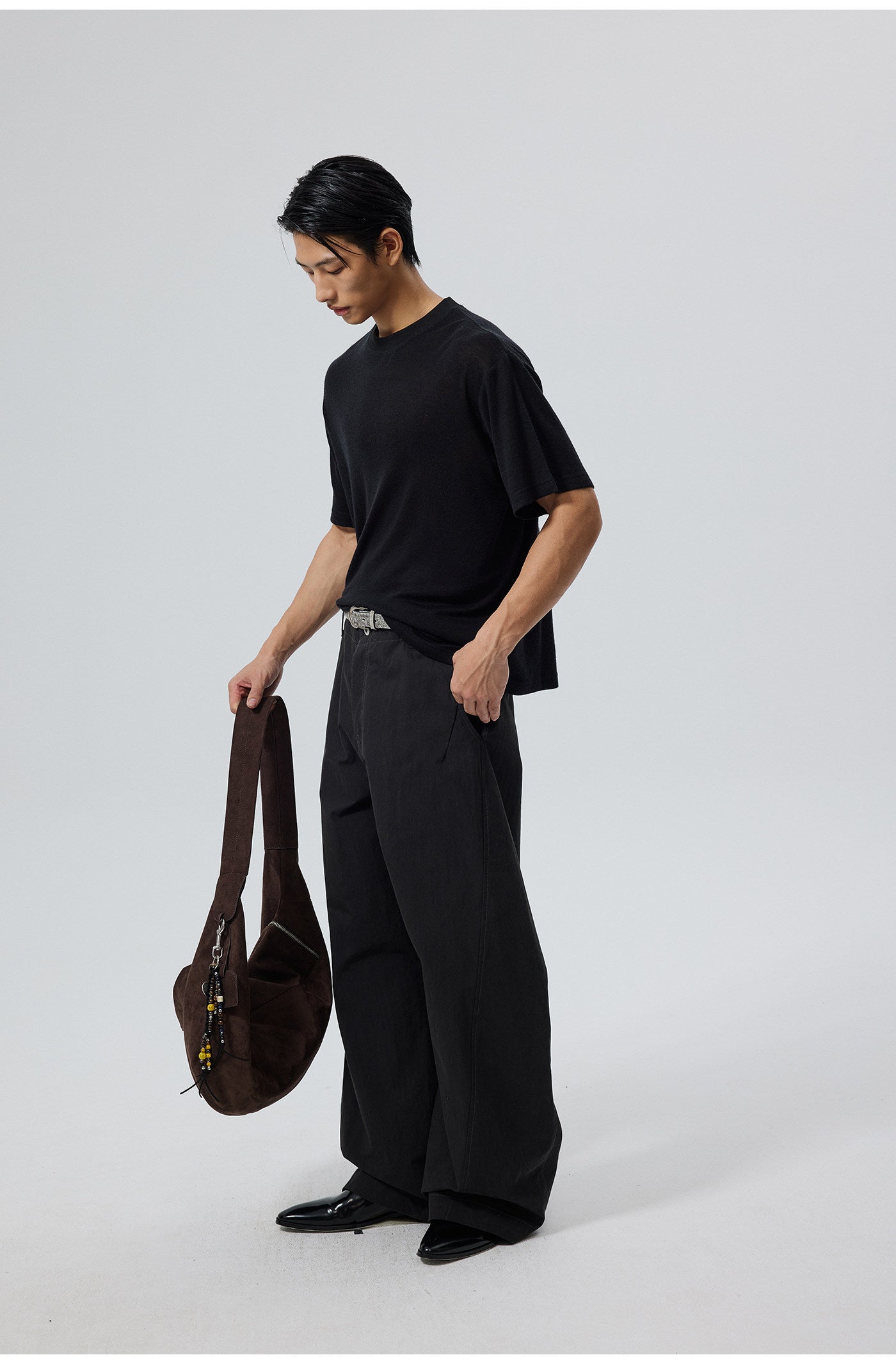 Cotton-Nylon Blend Casual Pants