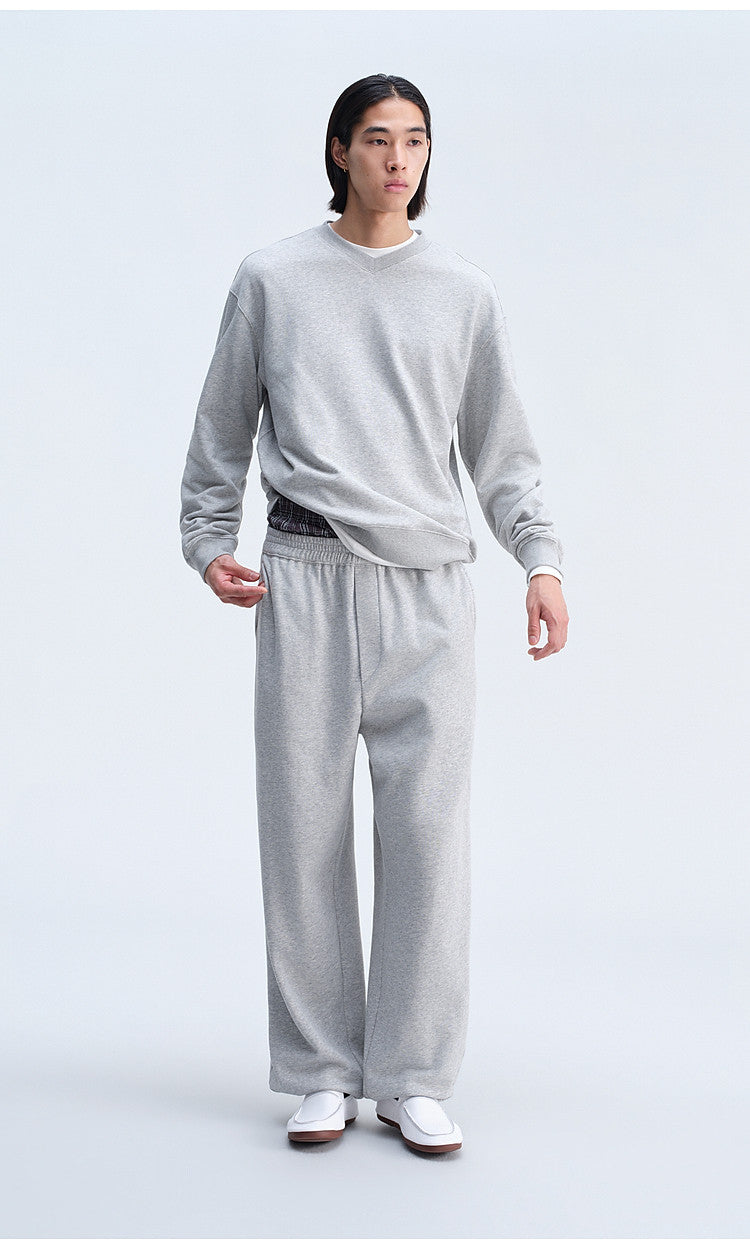 Casual Sweatshirt with Loose Rib Knit