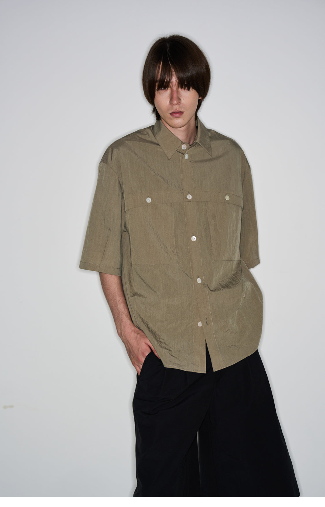 Wrinkled nylon shirt