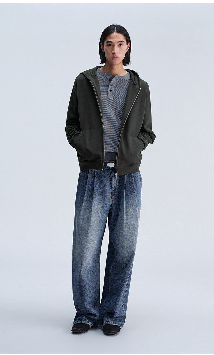 Washed Gradient Mist Double-Pleated Jeans