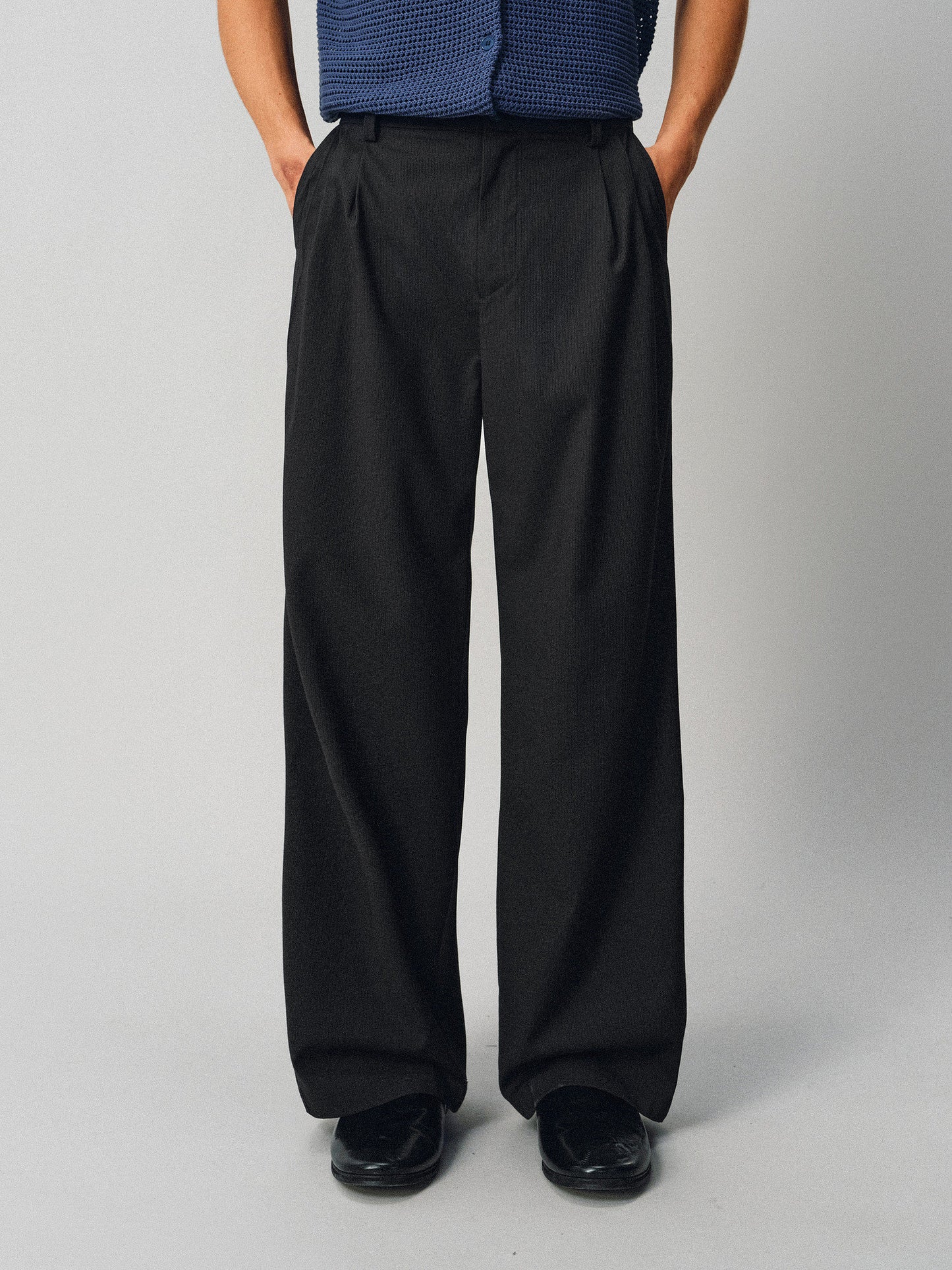 Casual Pants with a Triple-Fold Elastic Waistband