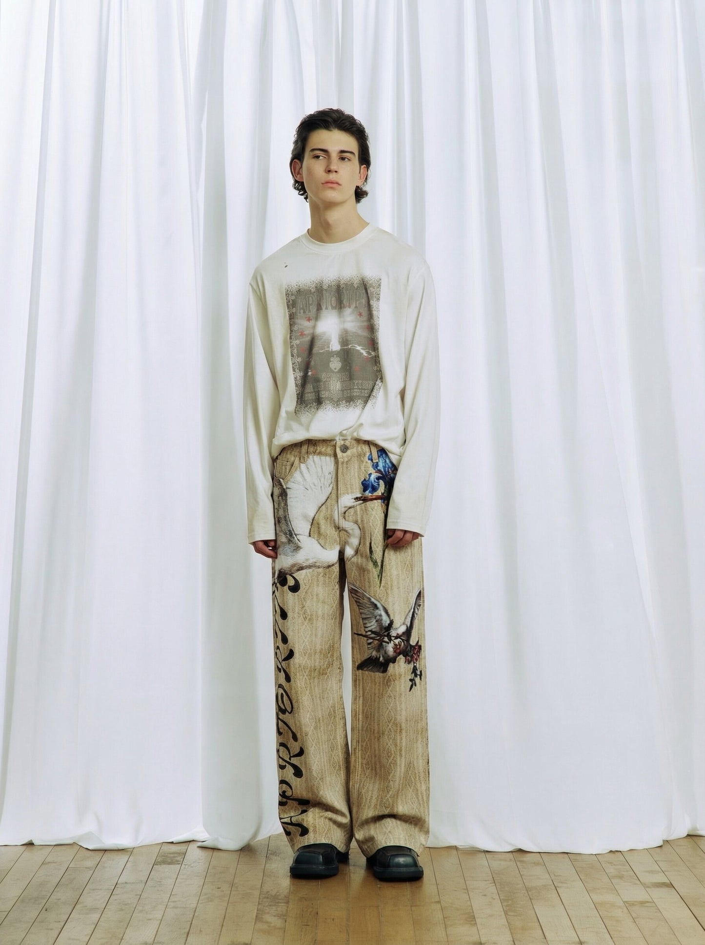 3D-Printed Denim Casual Pants