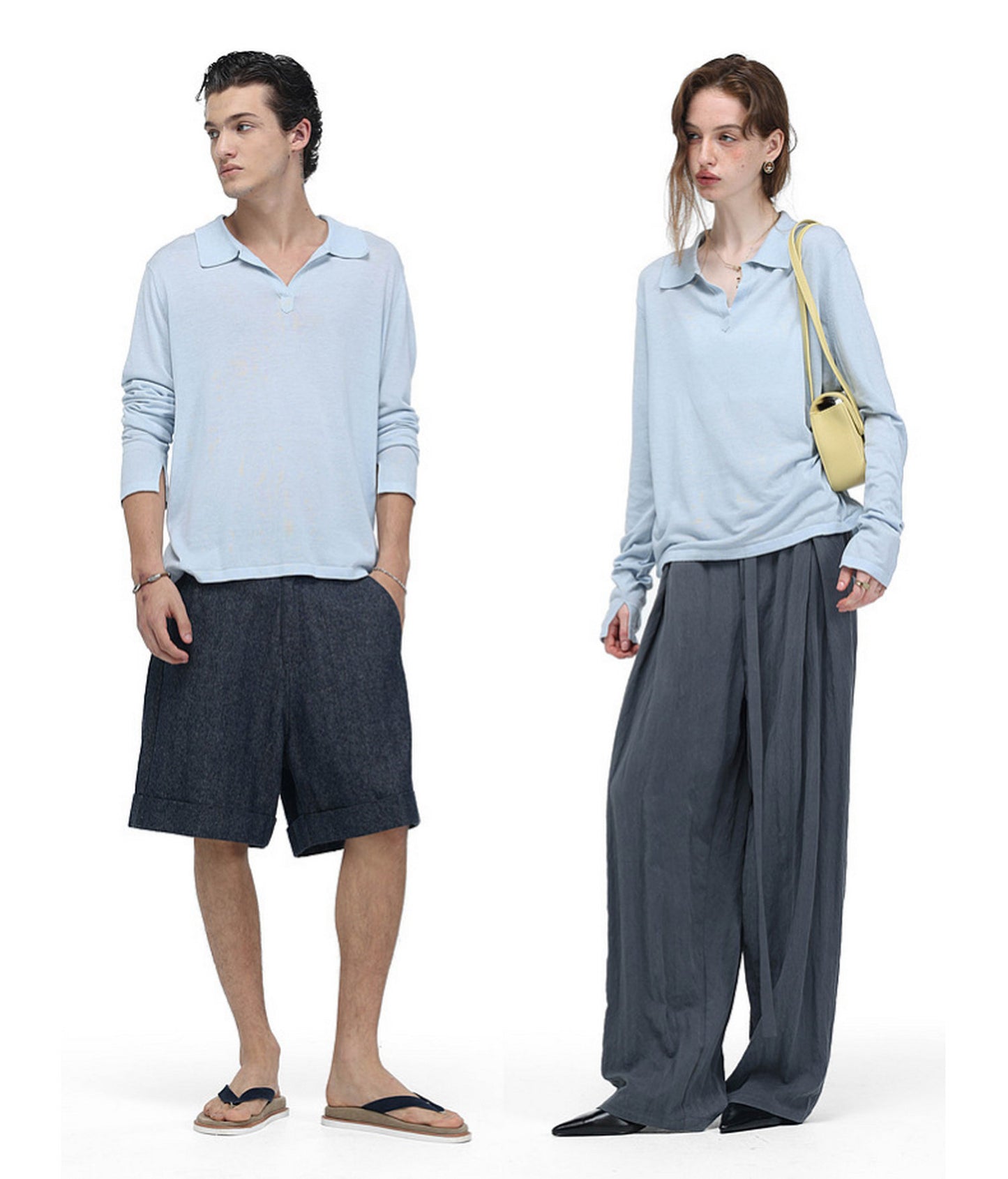 Linen-Blend Knit Polo Shirt