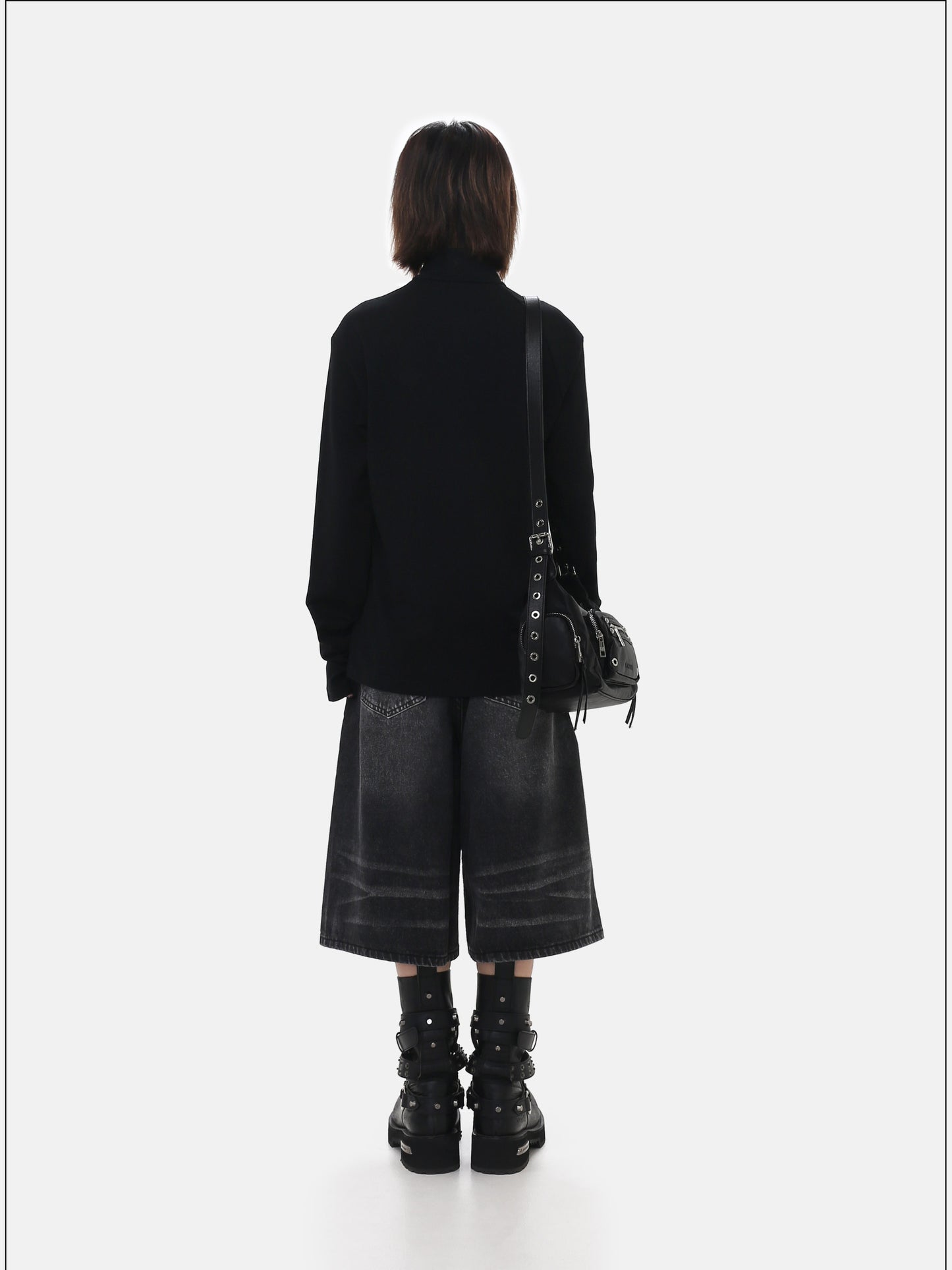 Stand-up Collar Zipper Shirt
