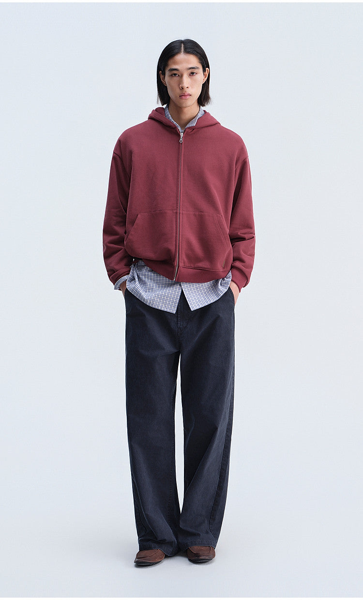 Relaxed-Fit French Workwear Casual Pants