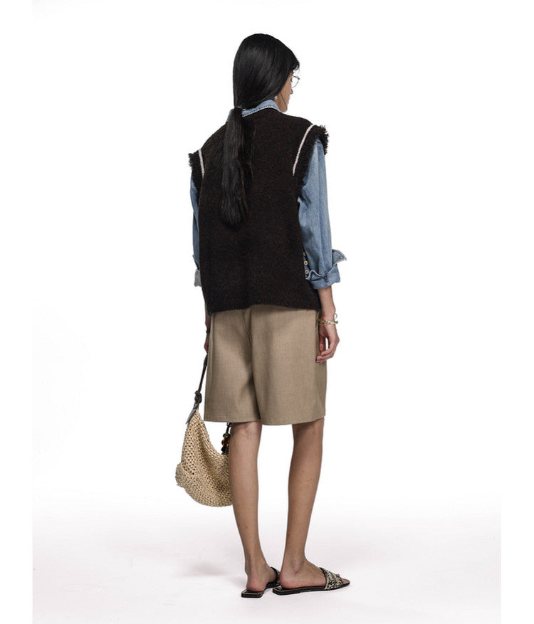 Jacquard Tassel Vest