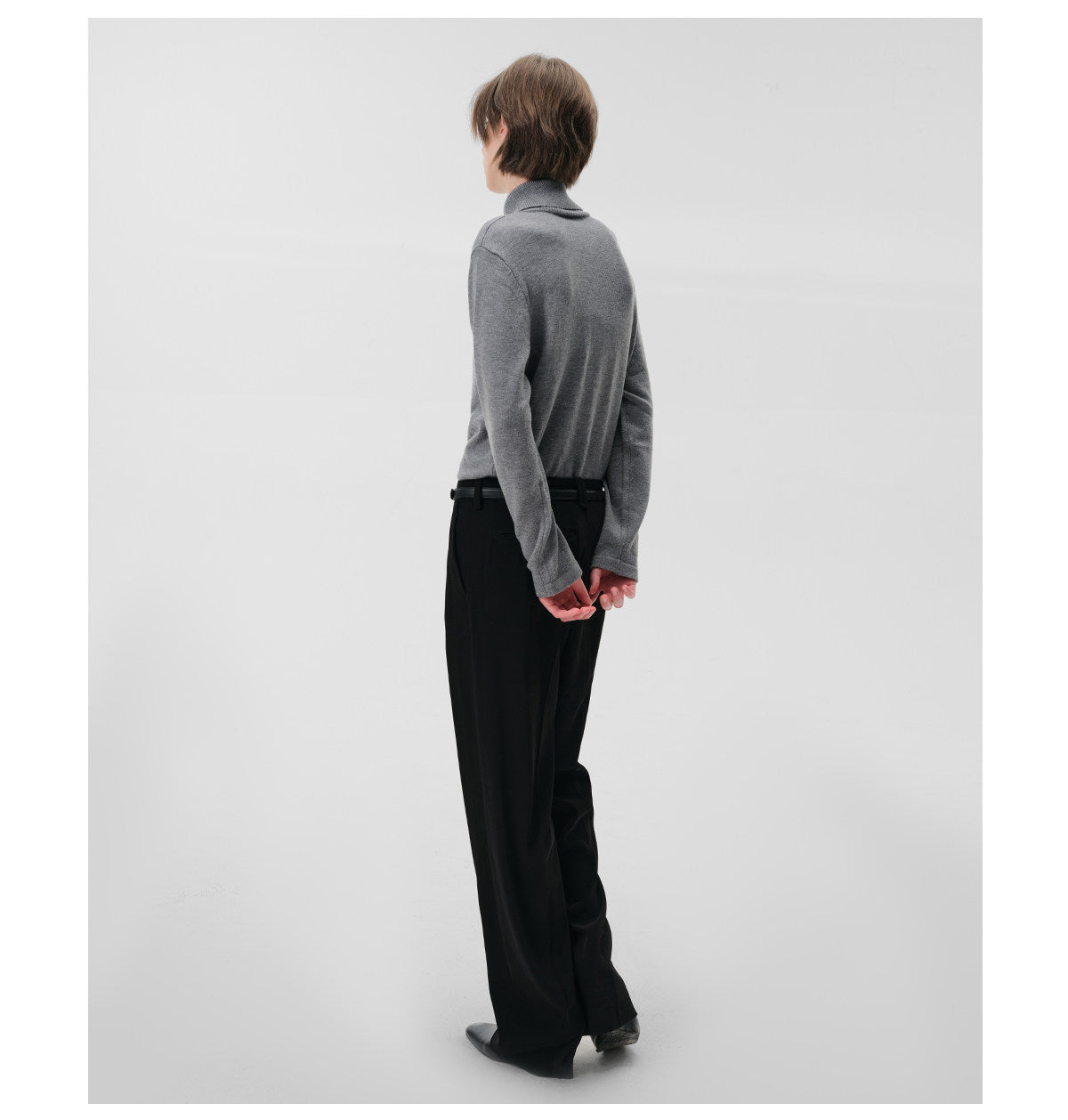 Half-Turtleneck Sweater with Wrap Cuffs