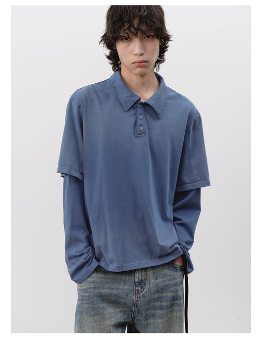 Fake Two-Piece Polo Shirt
