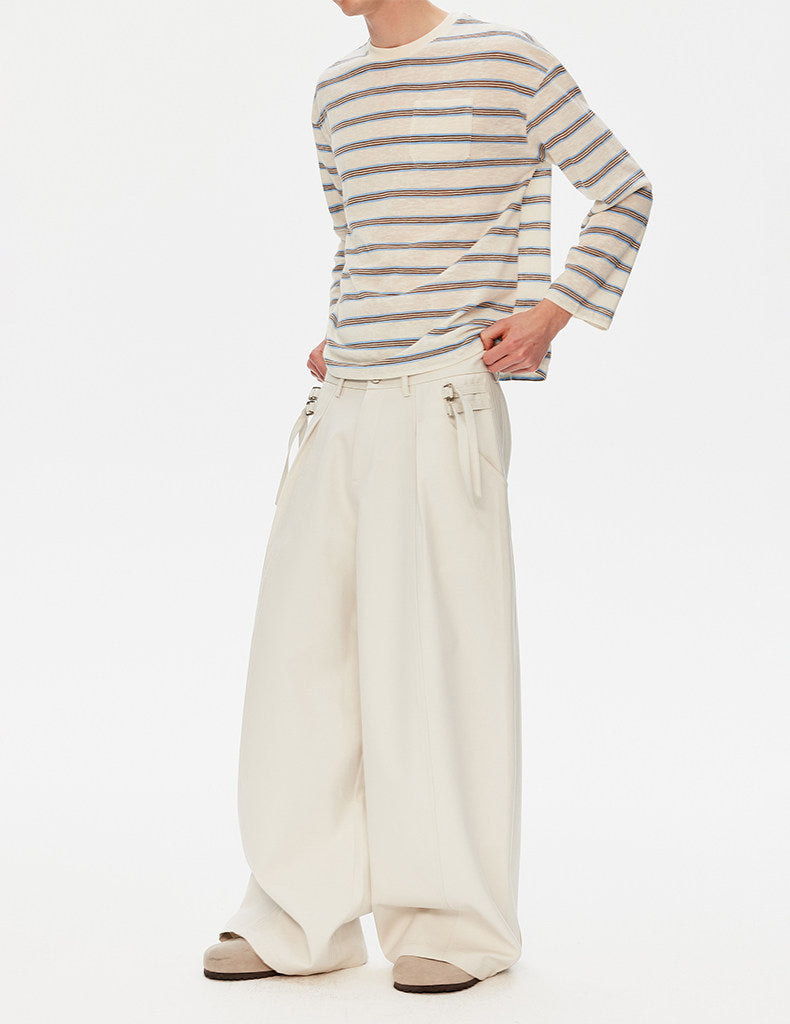 조절 가능한 허리 밴드가 있는 캐주얼 팬츠