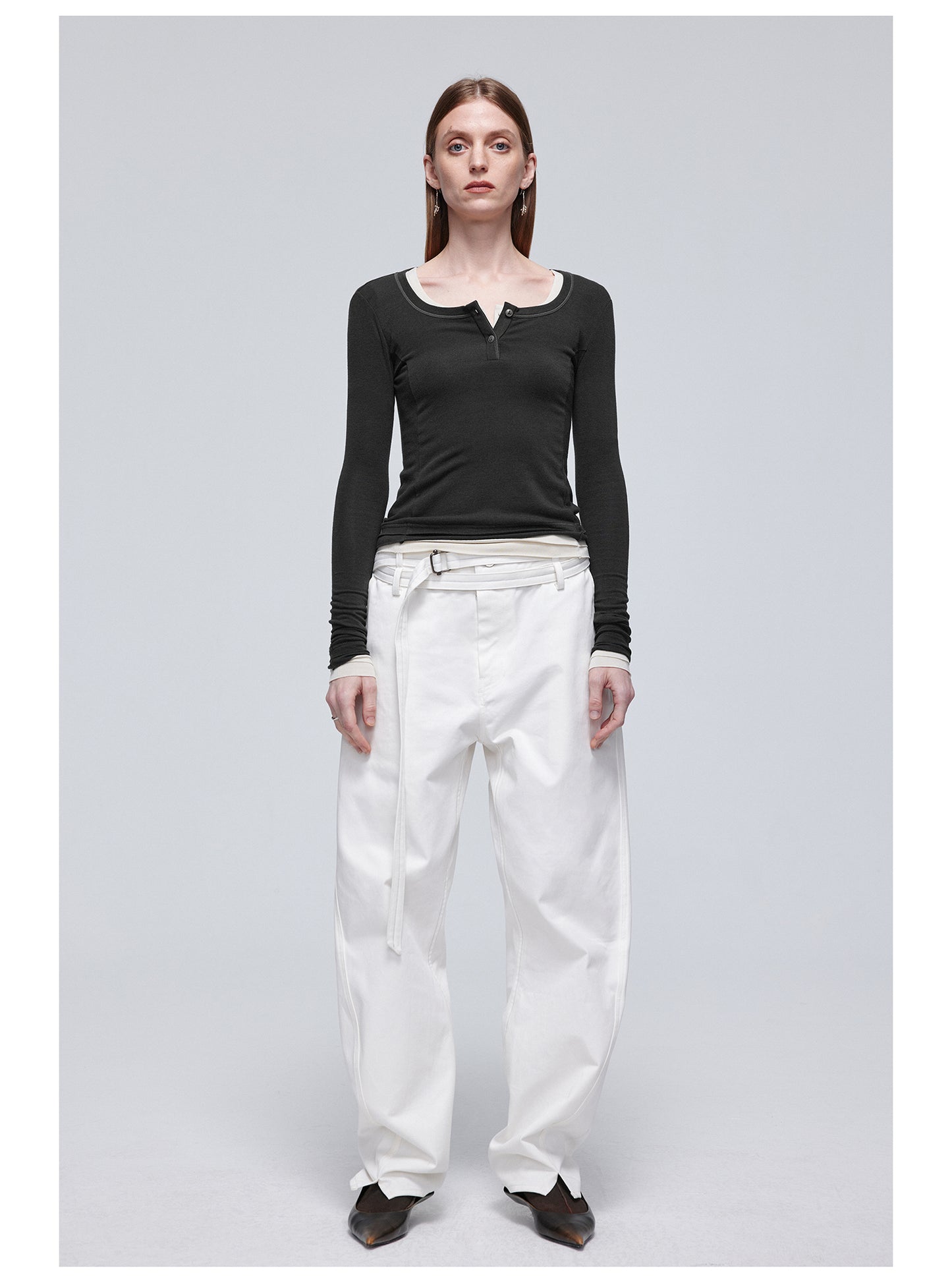 Twist Belt Casual Pants