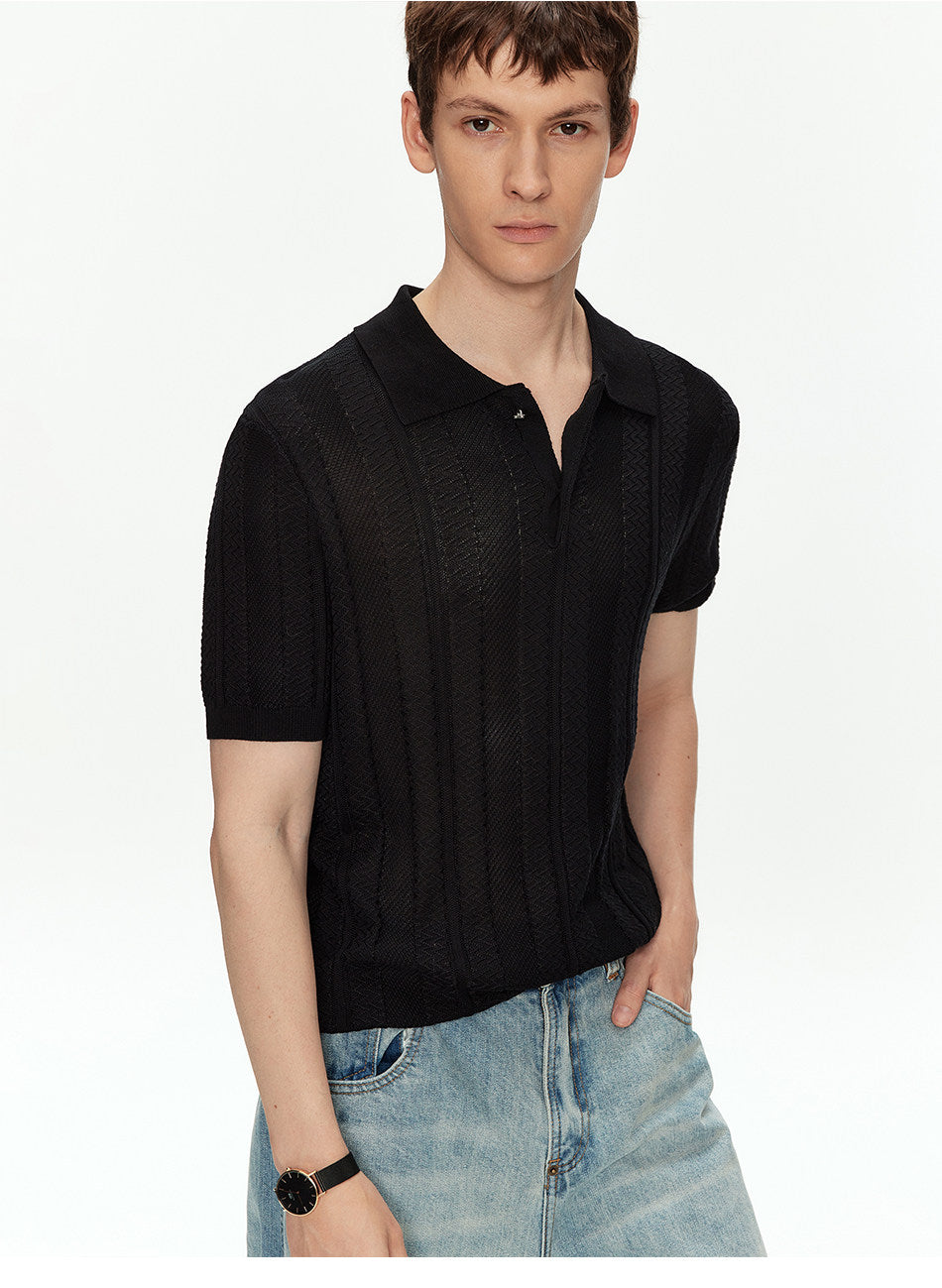 Casual Knit Polo Shirt