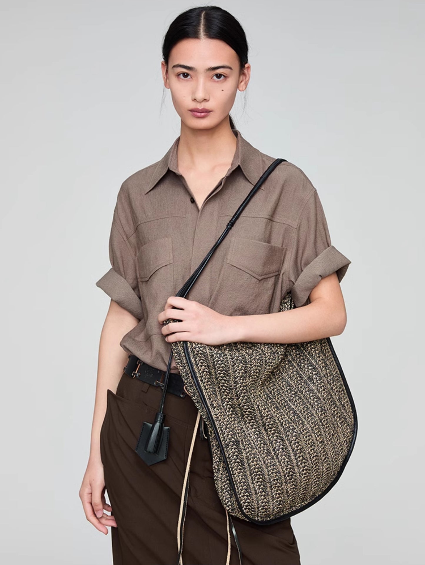 Retro Lapel Draped Casual Shirt