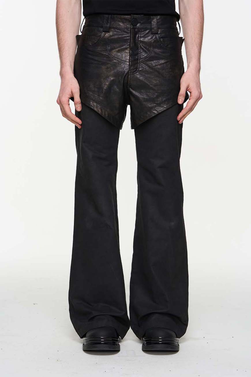 Faux two-piece casual pants