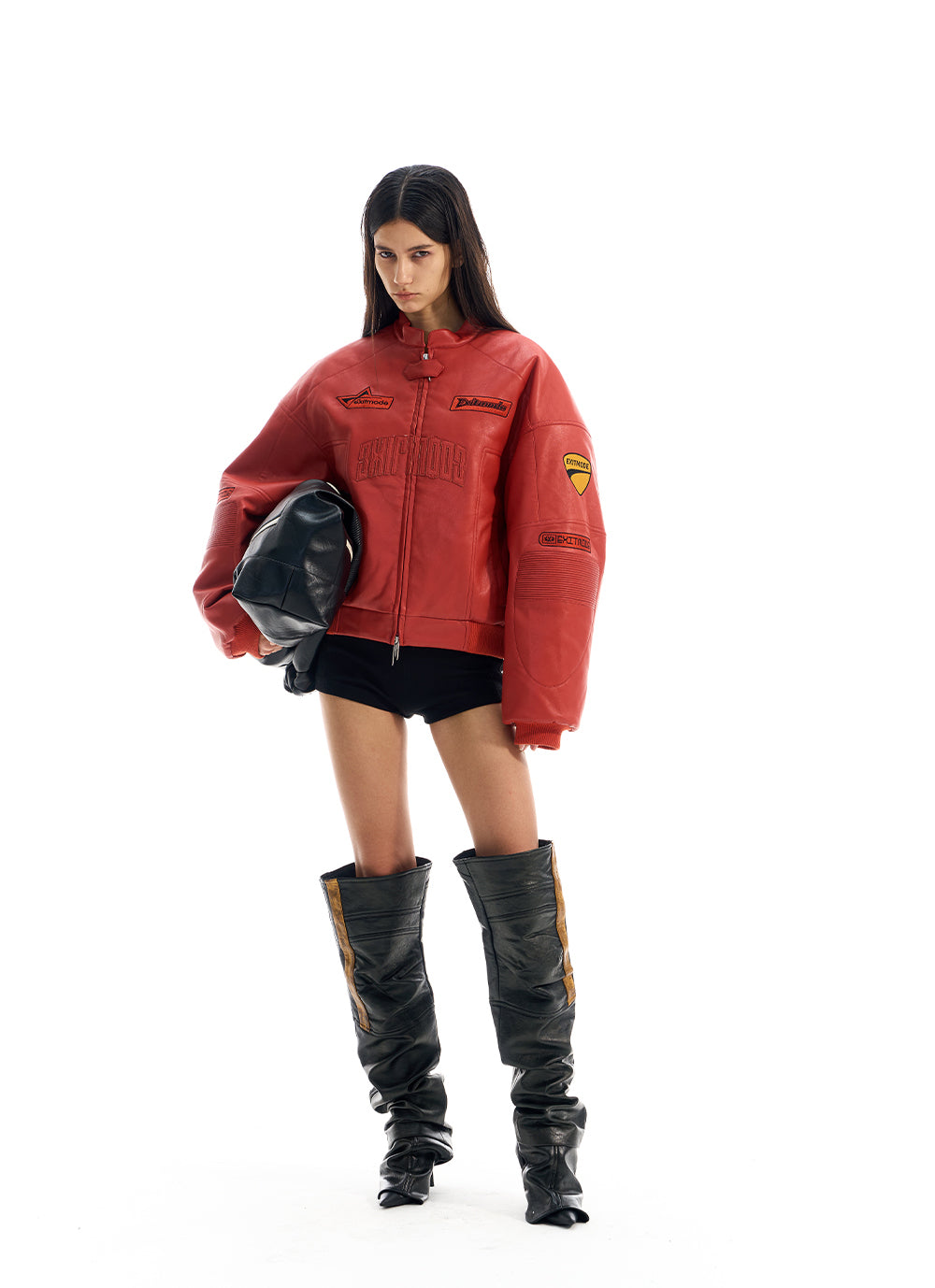 Oversized Racing Leather Jacket