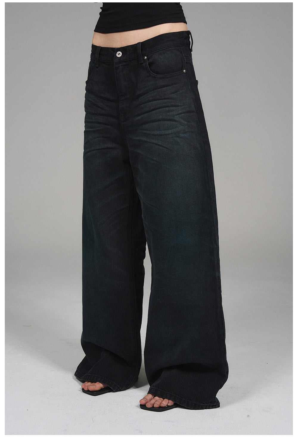 Wide-Leg Denim Pants