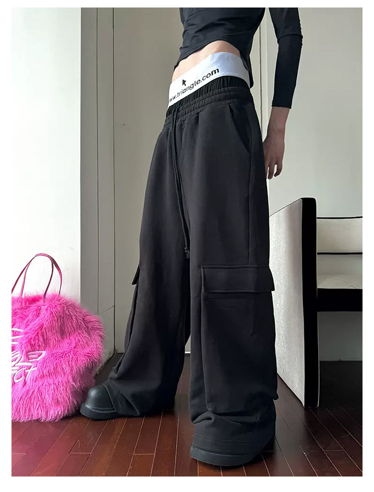 Pure Cotton Plus Velvet Casual Wide Pants