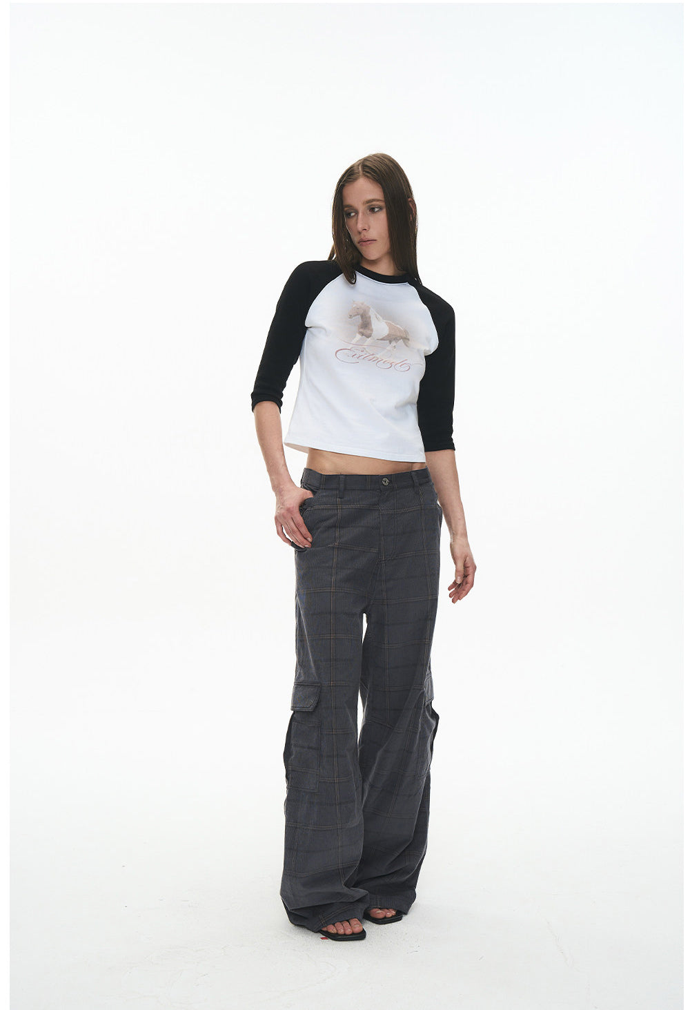 Checkered Corduroy Cargo Pants